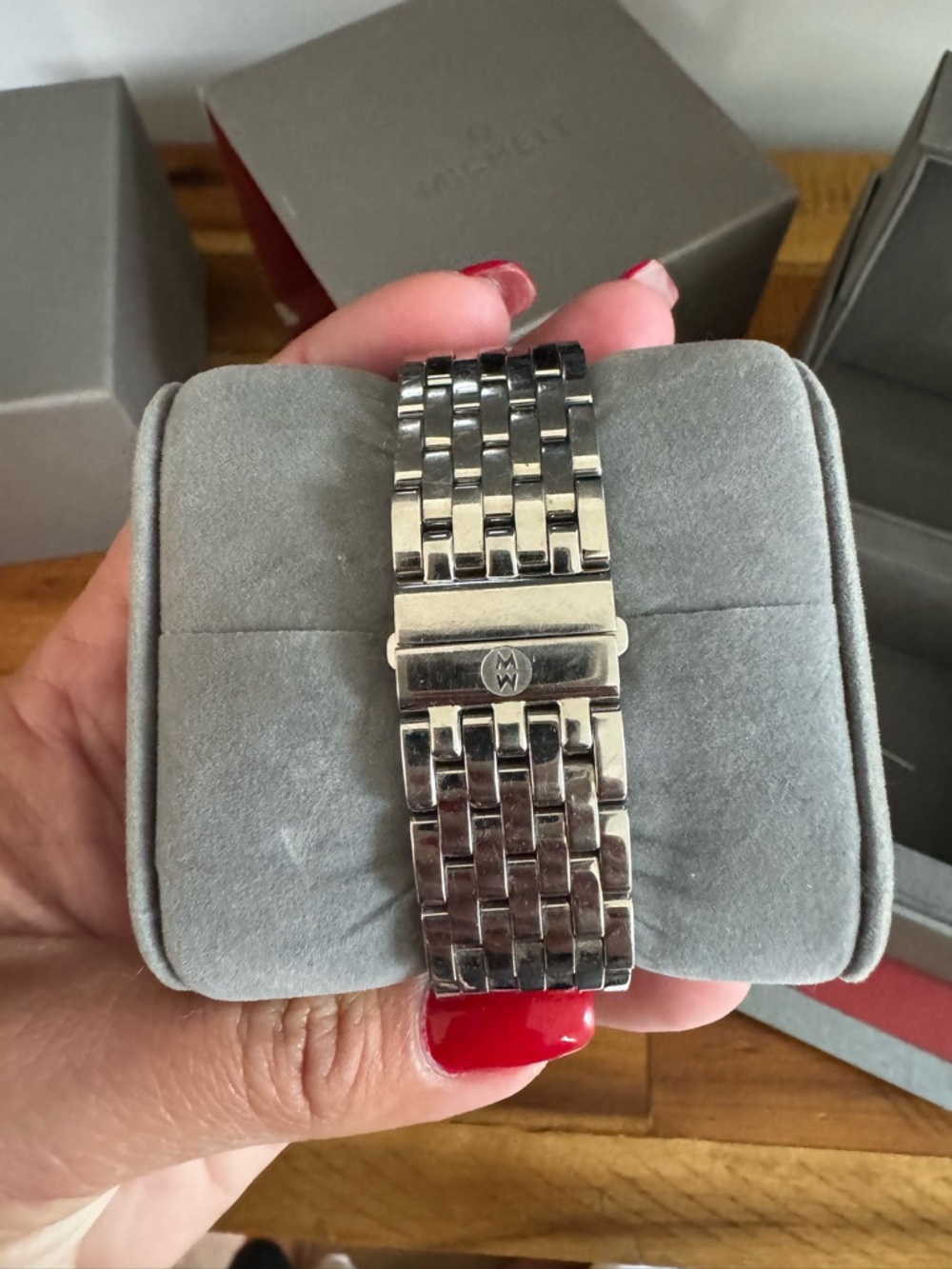 Michele Silver Stainless Steel Chronograph Watch with Ivory Dial - Picture 2 of 6